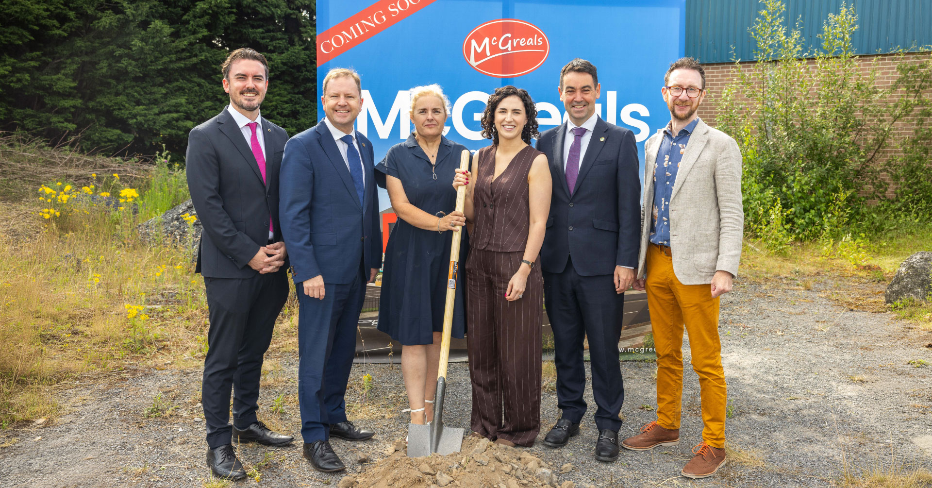 Minister James Lawless Breaks Ground with Kilian McGreal and Sarah McCarthy for the New McGreals at Jigginstown Health Development